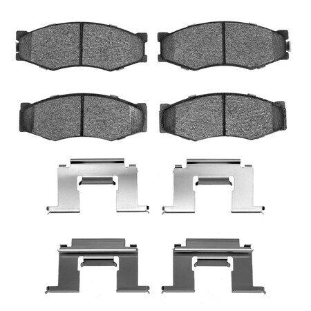 Dynamic Friction Co 5000 Advanced Brake Pads - Semi Metallic and Hardware Kit, Long Pad Wear, , Front 1552-0266-01